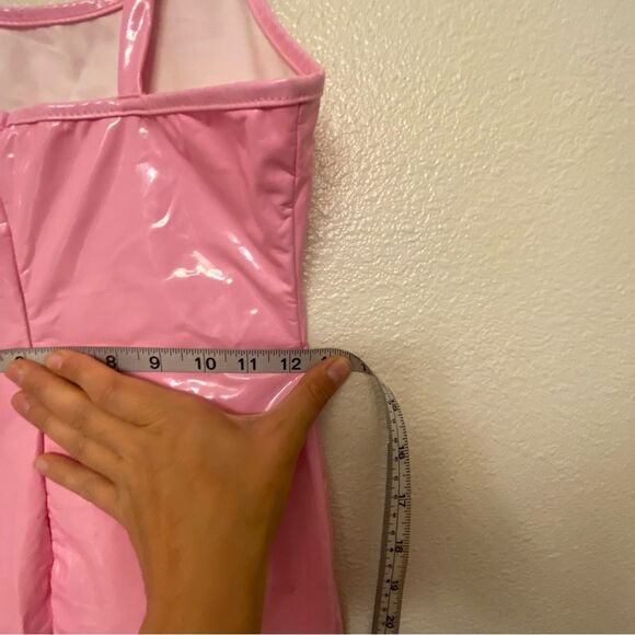 Barbie pink vinyl Superdown Kylee Mini Dress sexy club party festival cosplay S - Picture 9 of 11